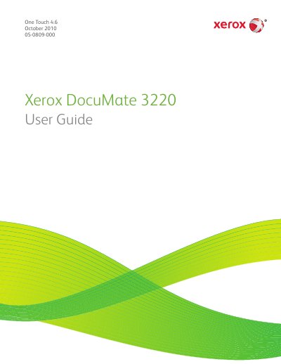 Xerox DocuMate 3220 One Touch Scanner User Guide - cover page