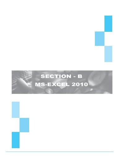 Microsoft Excel 2010 Introduction to Spreadsheet Application Guide - cover page