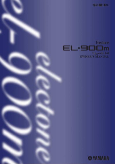 Yamaha EL-900m Electone Owner's Manual