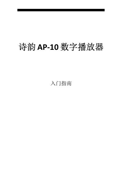 Shiyun AP-10 Digital Player User Manual