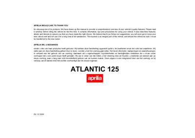 aprilia 852871 ATLANTIC 125 UK-NL 2006 Manual - cover page
