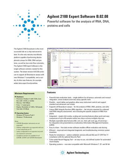 Agilent 2100 Expert Software B.02.08 User Manual - cover page