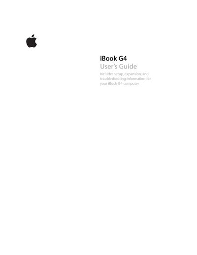 Apple iBook G4 User Guide - cover page