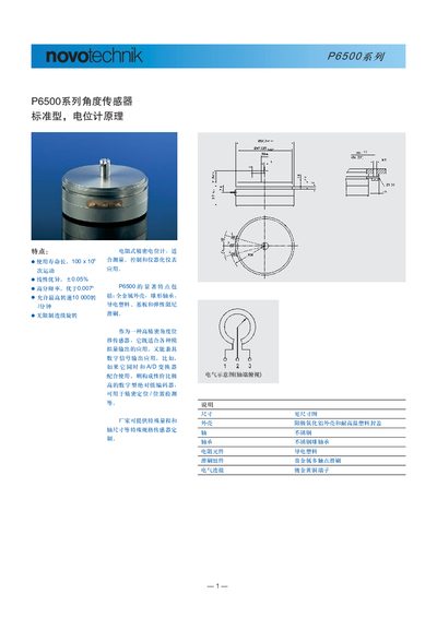 P6500 Angle Sensor User Manual - cover page