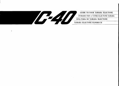 Yamaha C-40 Electone Owner's Manual