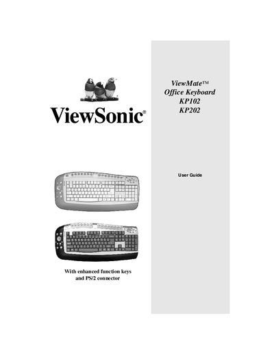 ViewSonic KP102/202 Office Keyboard User Guide - cover page