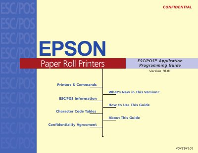 Epson Paper Roll Printers ESC/POS Application Programming Guide - cover page