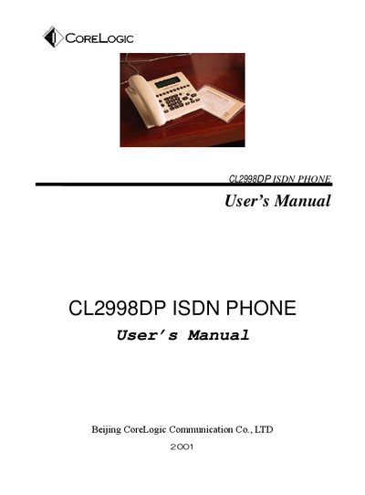 CoreLogic CL2998DP ISDN Phone User Manual - cover page