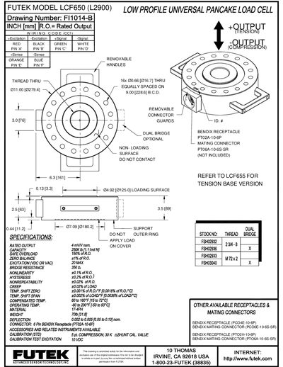 FUTEK LCF650(L2900) Manual - cover page