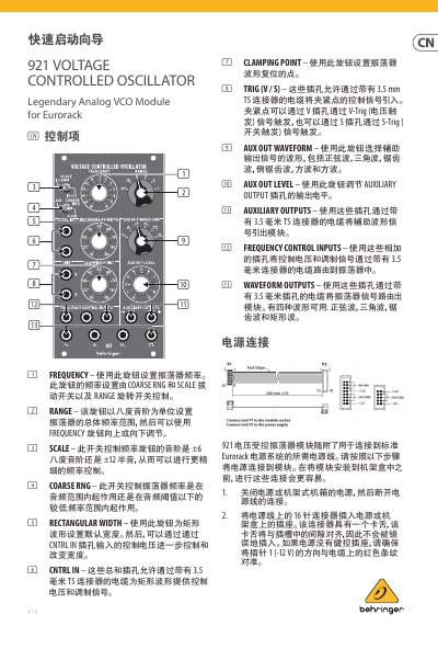 Music Tribe 921 Voltage Controlled Oscillator User Manual - cover page