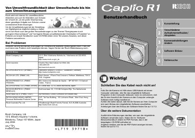 Ricoh Caplio R1 User Manual - cover page