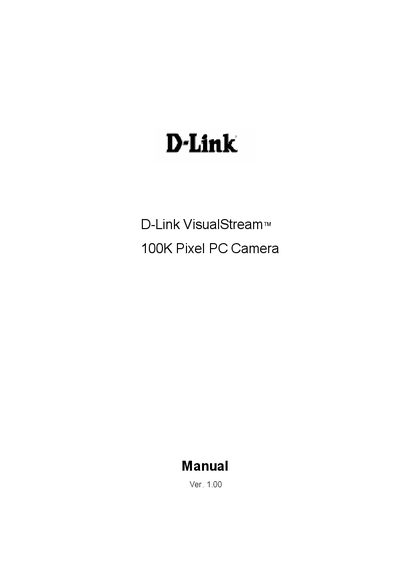 D-Link DSB-C120 VisualStream 100K Pixel PC Camera User Manual - cover page