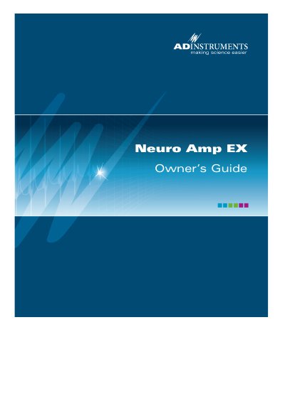 ADInstruments Neuro Amp EX Owner's Guide - cover page