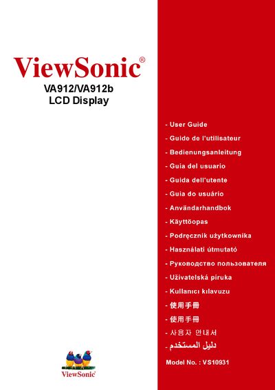 ViewSonic VA912/VA912b LCD Display User Guide