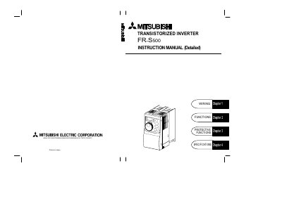 Mitsubishi FR-S500 Inverter User Manual - cover page