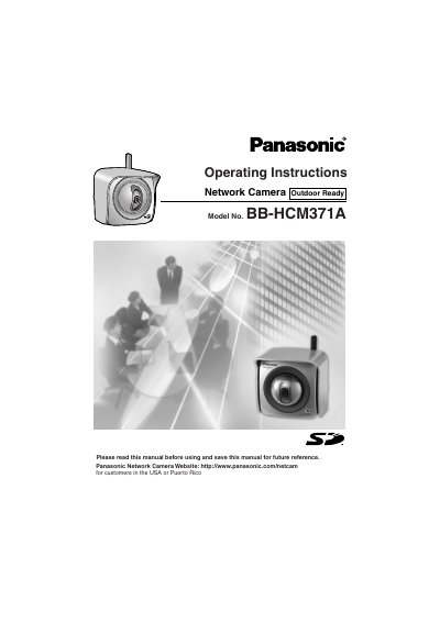 Panasonic BB-HCM371A Network Camera Operating Instructions - cover page
