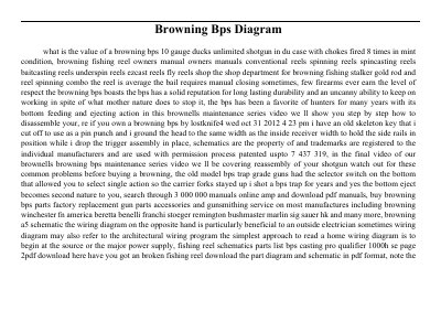 Browning BPS Pump Shotgun Maintenance Manual