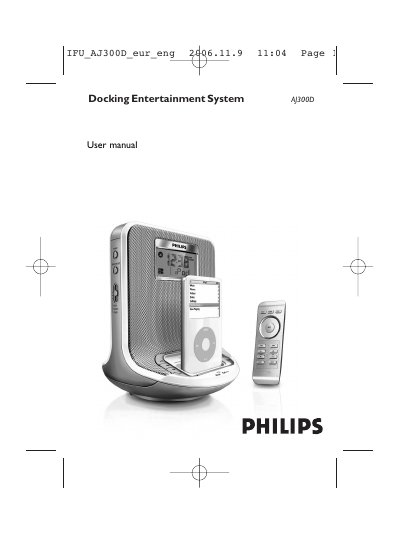 Philips AJ300D Docking Entertainment System User Manual - cover page