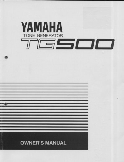 Yamaha TG500 Tone Generator Owner's Manual - cover page