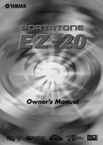 Yamaha EZ-20 Keyboard User Manual - cover page