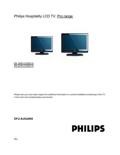 Philips 19HFL3330D/10 22HFL3330D/10 User Manual - cover page