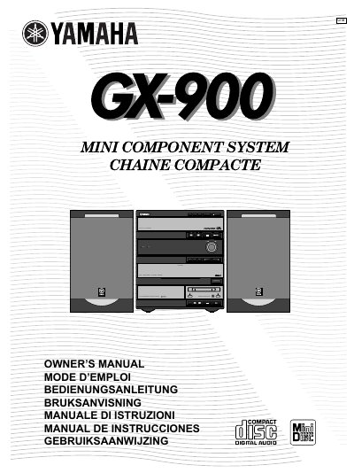 Yamaha GX-900 Mini Component System Owner's Manual - cover page