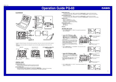 Casio PQ-60 Operation Guide - cover page