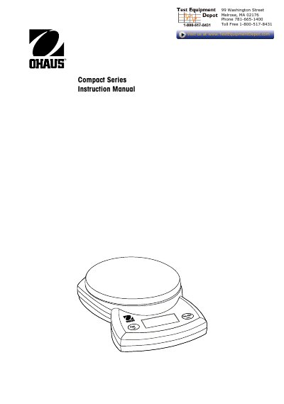 Ohaus Compact Series Scales Instruction Manual - cover page