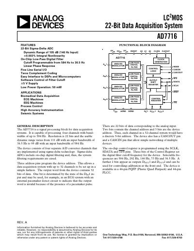 Analog Devices AD7716 Datasheet