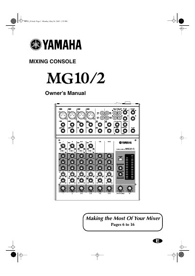 Yamaha MG10/2 Mixing Console Owner's Manual