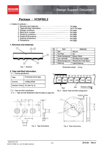 ROHM VCSP50L2 Design Support Document - cover page