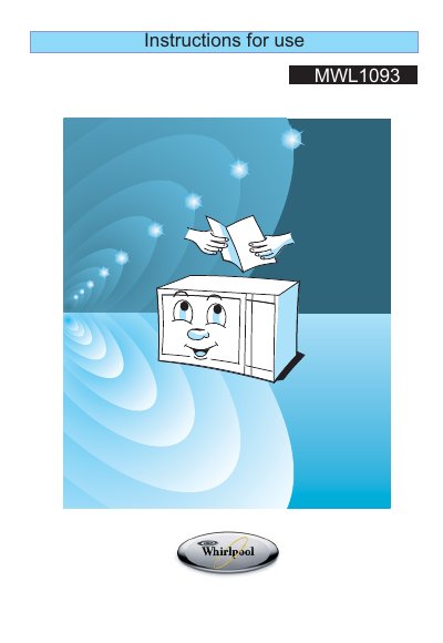Whirlpool MWL1093 Microwave Oven User Manual - cover page