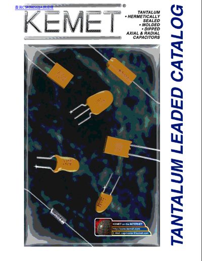 KEMET Tantalum Hermetically Sealed Axial Capacitors Data Sheet - cover page