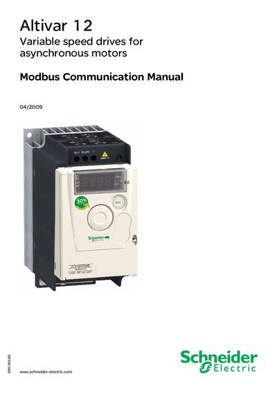 Schneider Altivar 12 Modbus Communication Manual - cover page