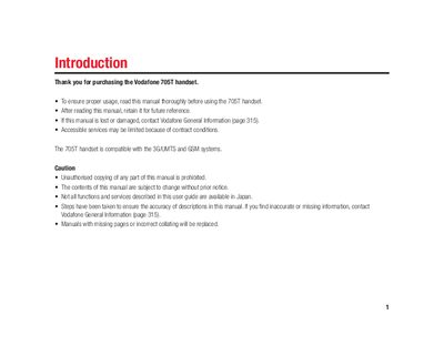 Vodafone 705T Handset User Manual - cover page