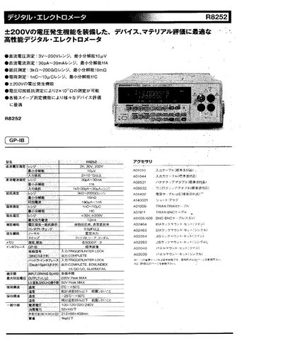 Triax R8252 Digital Electrometer Datasheet - cover page