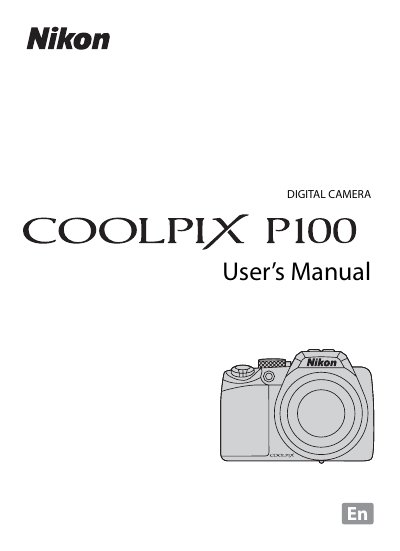 Nikon COOLPIX P100 Digital Camera User Manual - cover page