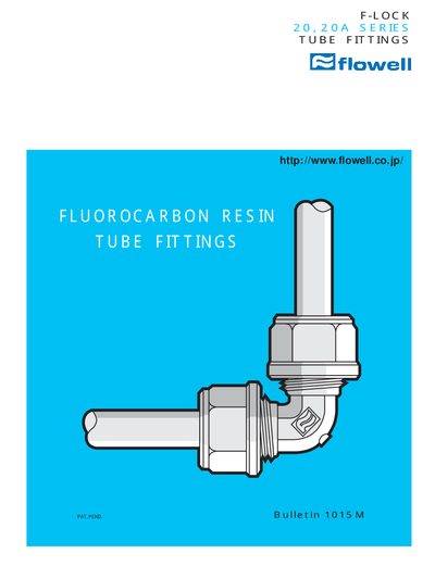 Flowell 20/20A Series Tube Fittings Manual - cover page