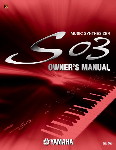 Yamaha S03 Music Synthesizer User Manual