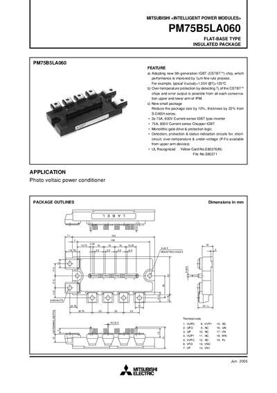 Mitsubishi PM75B5LA060 Power Module User Manual - cover page