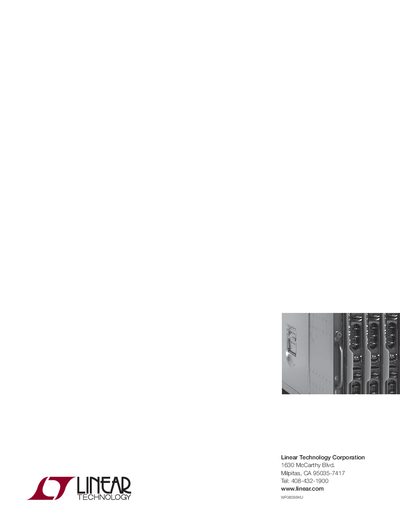 Linear Technology WFO8098KU Telecom Datacom Industrial DC-DC Conversion High Performance Analog ICs Product Catalog - cover page