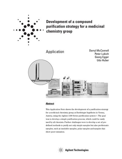 Agilent 1100 Series Purification Strategy Application Note - cover page