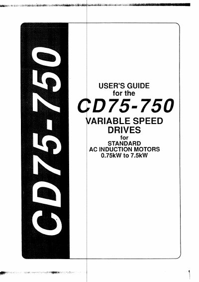 Control Techniques CD75-750 Variable Speed Drive User Manual - cover page