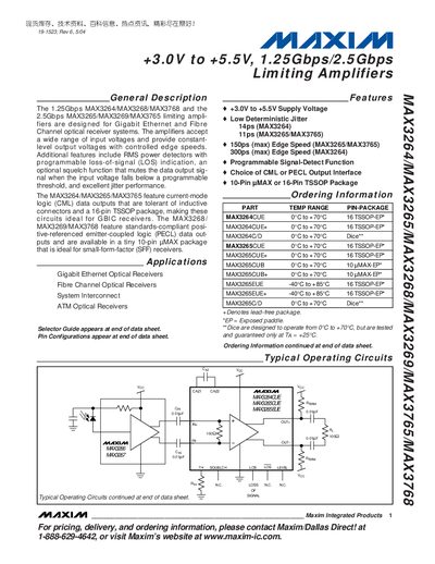MAXIM MAX3264/MAX3265/MAX3268/MAX3269/MAX3765/MAX3768 Manual - cover page
