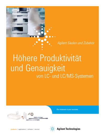 Agilent ZORBAX LC Column and Consumables Product Leaflet - cover page