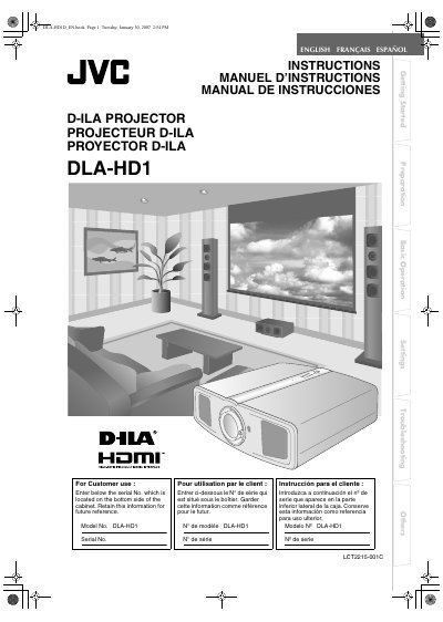 JVC DLA-HD1 Projector User Manual