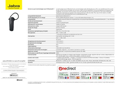Jabra BT2080 Earphone User Manual - cover page