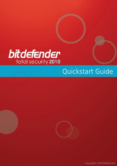 BitDefender Total Security 2010 Quickstart Guide - cover page