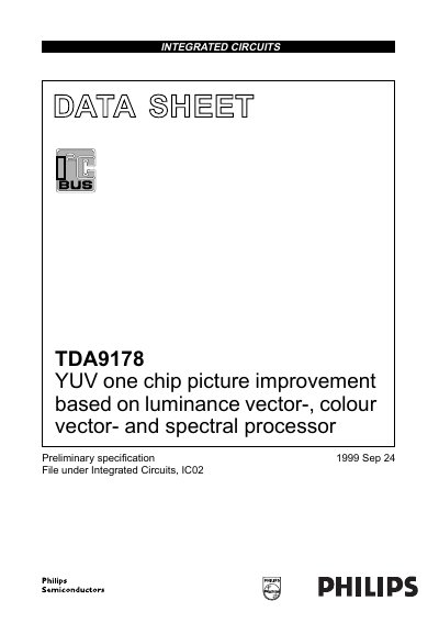 Philips TDA9178 Datasheet - cover page