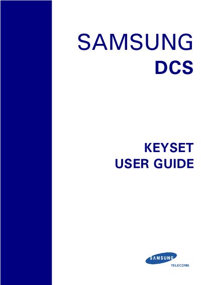 Samsung DCS Keyset User Guide - cover page